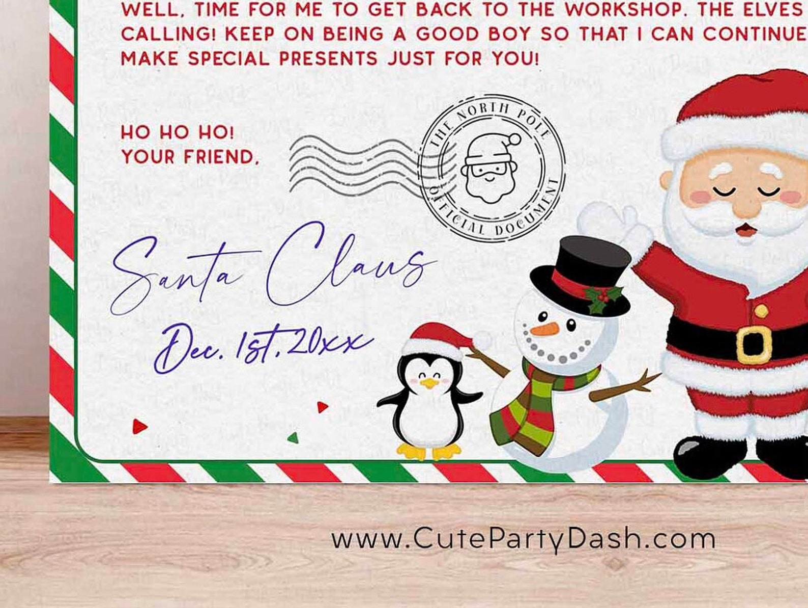 Editable Personalized Letter From Santa Template Printable - Etsy