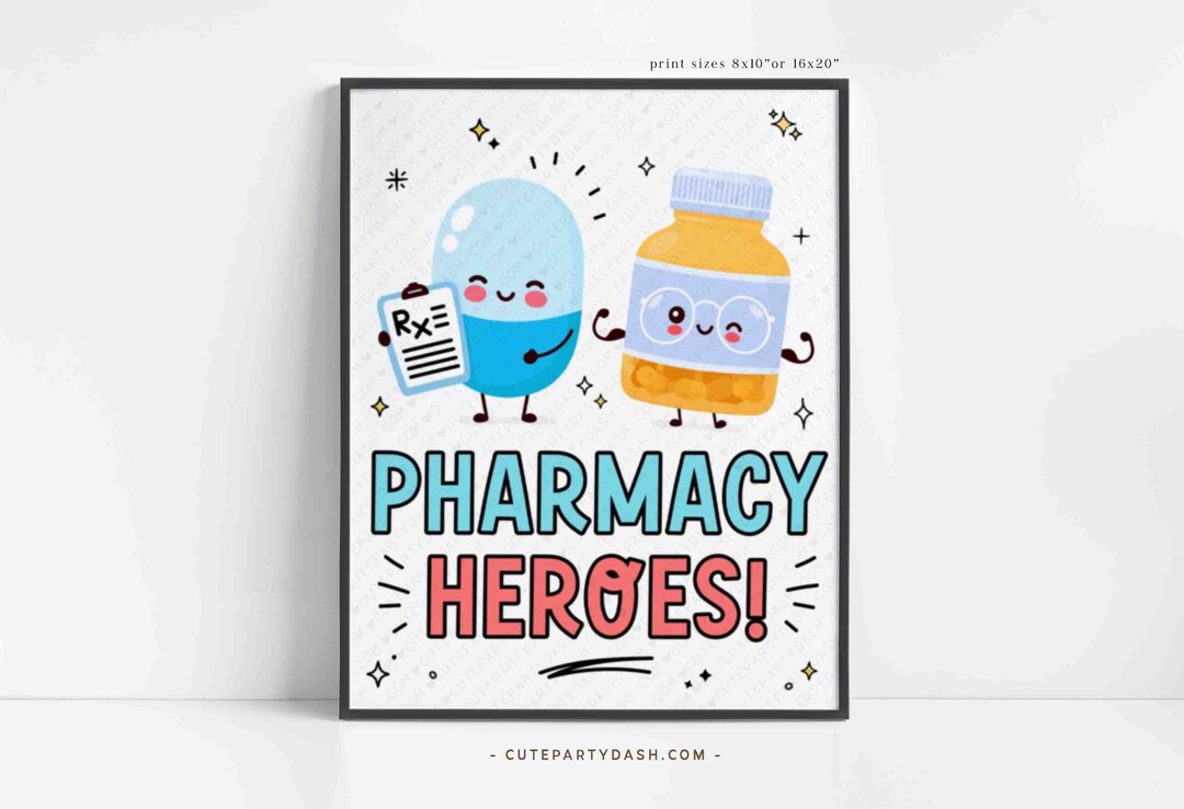 Pharmacy Week Appreciation Sign Printable INSTANT DOWNLOAD Printable RX Pharmacy Tech Thank You