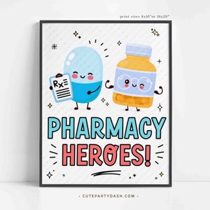 Pharmacy Week Sign: Pharmacy Heroes Printable Poster (Digital Download)