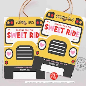 Etiqueta de presente do Dia dos Namorados para motorista de ônibus para impressão DOWNLOAD INSTANTÂNEO, presente EDITÁVEL para agradecimento ao motorista de ônibus escolar Cartão de agradecimento