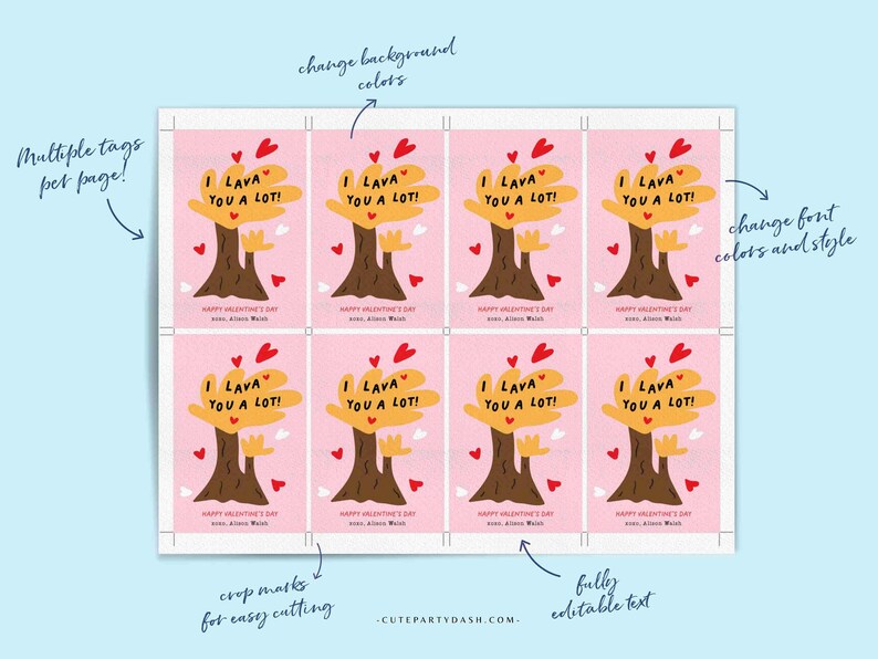 Valentine's Day Kids Classroom Punny Tags Printable INSTANT DOWNLOAD Happy Valentine's Day Pun Card EDITABLE Non-Candy Preschool School
