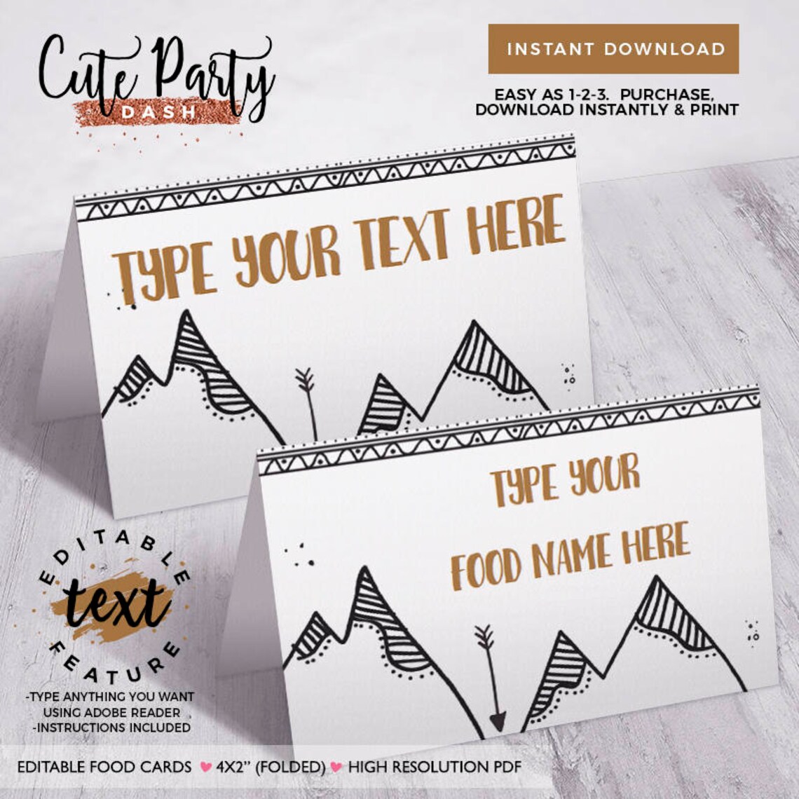 INSTANT DOWNLOAD Tribal Baby Shower Table Signs Name Address - Etsy