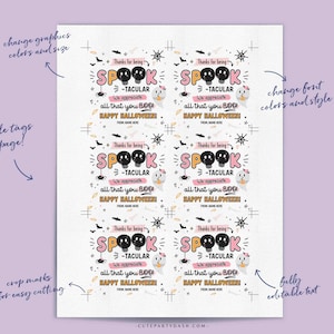 Halloween Appreciation Printable Gift Tags Thanks All You Boo INSTANT DOWNLOAD Editable Pink Spook-Tacular Employee Volunteer Team Teacher