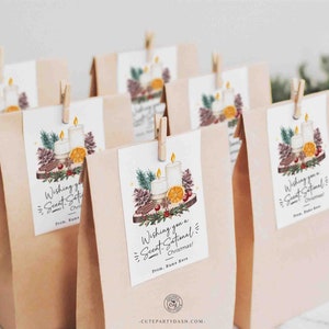Wishing you a SCENTsational Christmas Tag INSTANT DOWNLOAD Editable Printable Happy Holidays gift Tag Candle Christmas gift for her