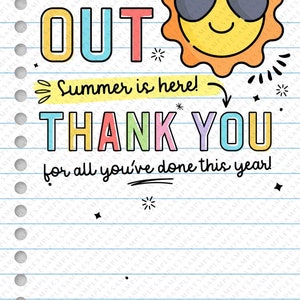 End of Year Teacher Gift Card Holder Summer Thank You Gift Card Holder template Printable Teacher Appreciation Week Gift INSTANT DOWNLOAD