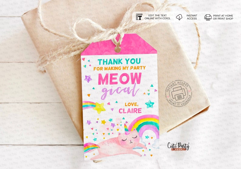 INSTANT DOWNLOAD
Editable Caticorn Birthday Party backdrop
by CutePartyDash.com