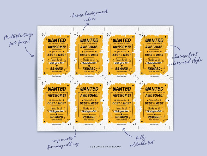 Best in the West Teacher Appreciation Tag Printable Wild West Editable Thank You Tag Appreciation Week Employee Nurse Staff INSTANT DOWNLOAD