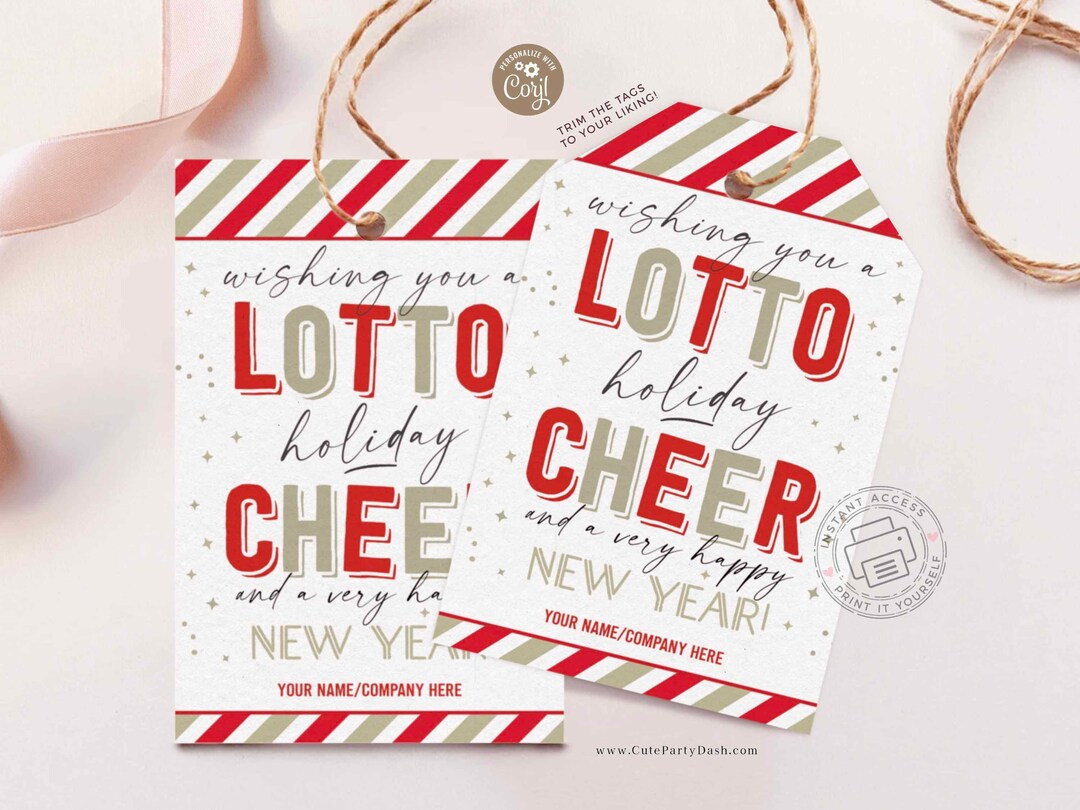 Christmas Lottery Ticket Holder, Wishing You a Whole Lotto Holiday Cheer -  Press Print Party!