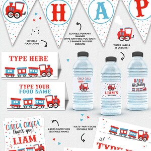EDITABLE Chugga Chugga Choo choo Train Birthday Party decorations