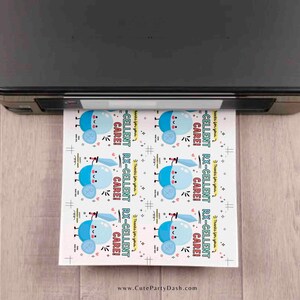 May include: A sheet of printable thank you cards featuring a cartoon bubble character holding a sword. The text on the cards reads "Thanks for your -CELLENT RX-CELLENT RX-CELLENT CARE! CARE! CARE!"