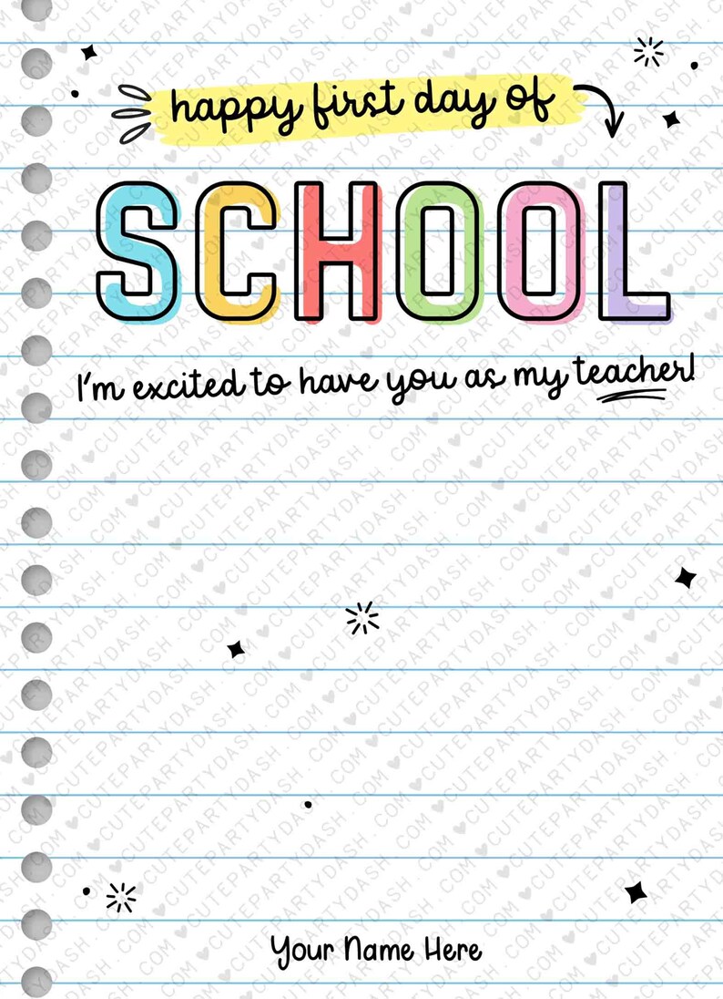 Happy First Day of School Gift Card Holder Editable Welcome Back to School Teacher Gift card School Supplies Card INSTANT DOWNLOAD