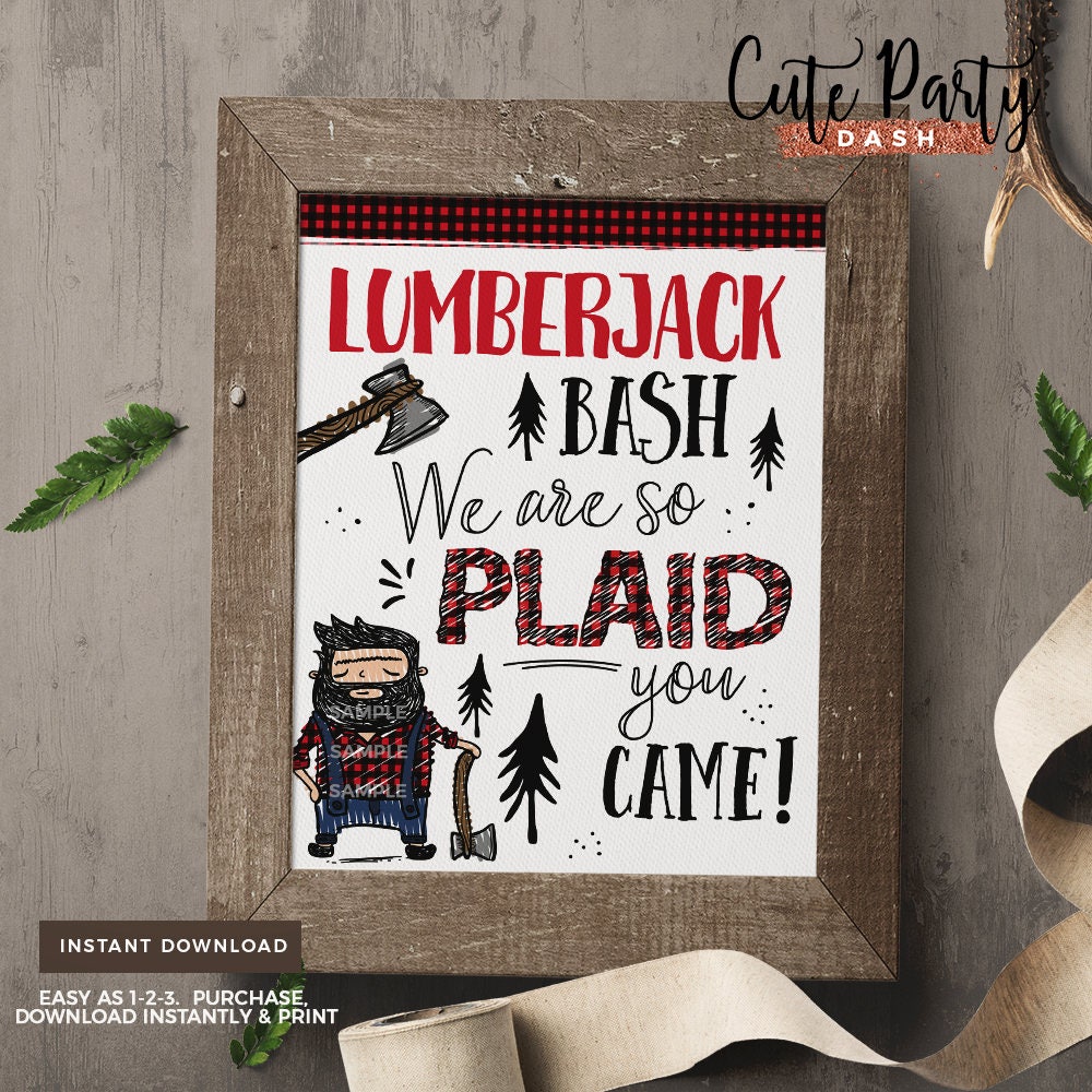 INSTANT DOWNLOAD EDITABLE Lumberjack First Birthday Decor | Etsy