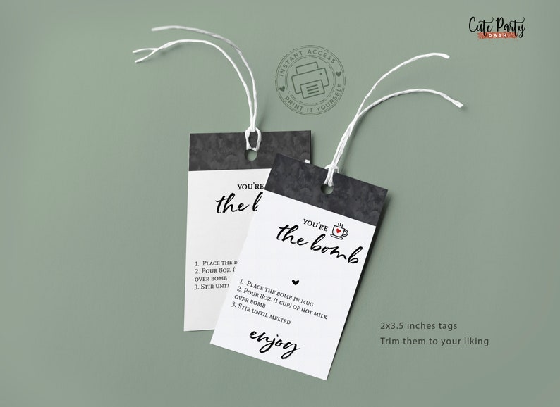 Valentine Hot Chocolate Bomb Gift Tag: Editable Template (Instant Download) image 5