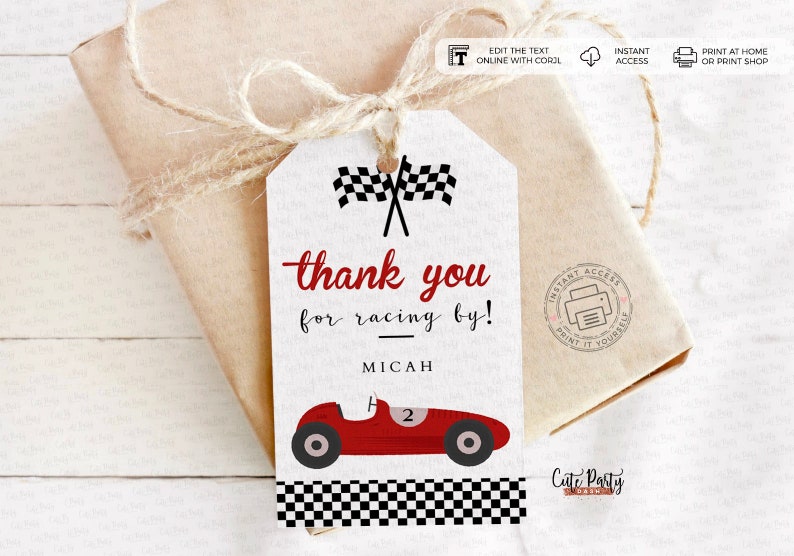 Two Fast Two Curious Birthday Invitation: Race Car Party (Digital Download) image 5
