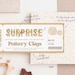 Pottery Class Gift Voucher Certificate, Surprise Pottery Classes Coupon ...