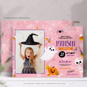 Rosa Halloween-etiketter för vattenflaskor: Festgåvor, födelsedagsinbjudningar (digital nedladdning) bild 4