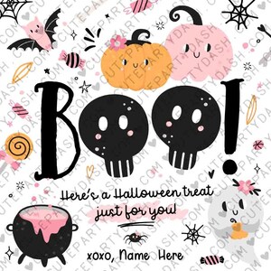 EDITABLE Boo a Treat for you Gift Tag Template Pink Halloween Teacher Staff Pta Pto Kids Spooky Treat Gift Candy Label INSTANT DOWNLOAD