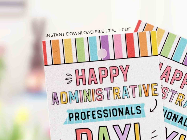 Administrative Professionals Day gift tag Employee Appreciation Week Printable Thank You Card Gift for Staff team member INSTANT DOWNLOAD