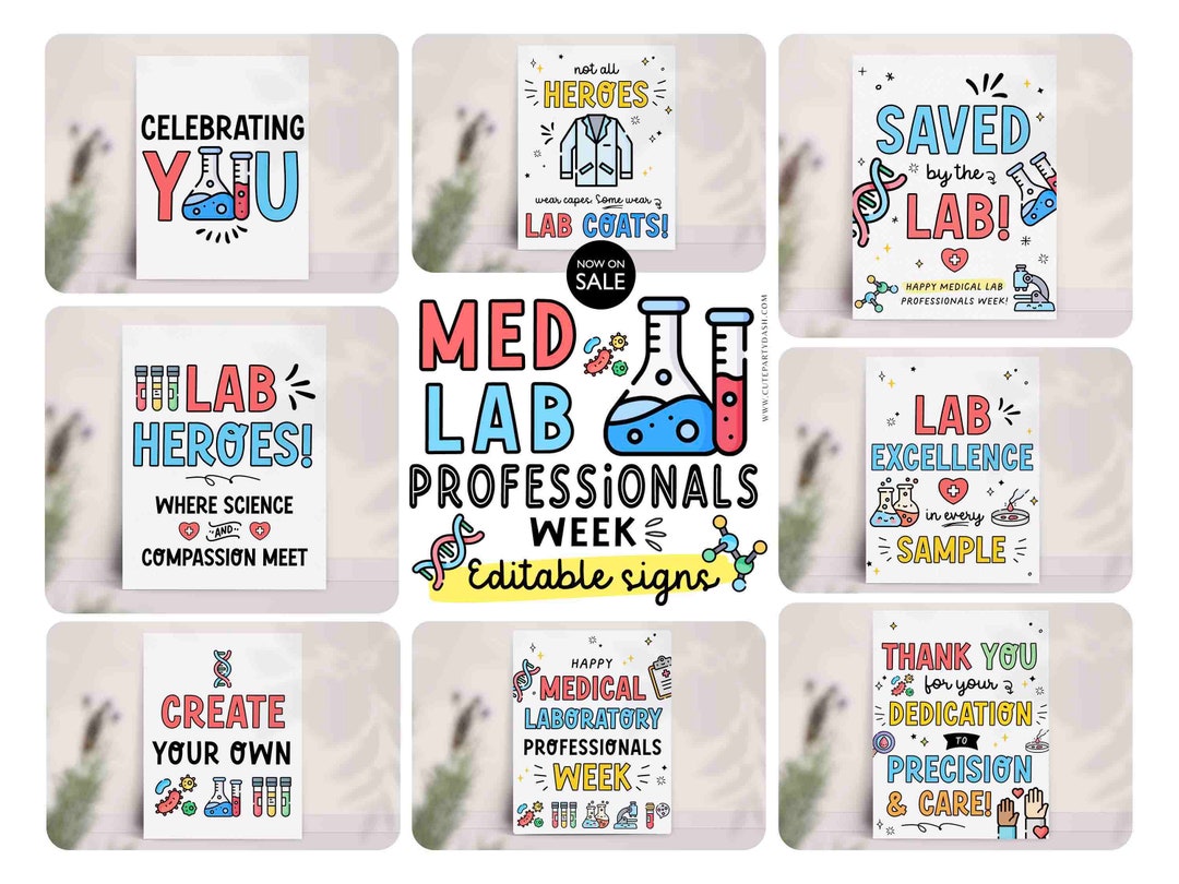Lab Week Sign Printable INSTANT DOWNLOAD Editable Medical Laboratory ...