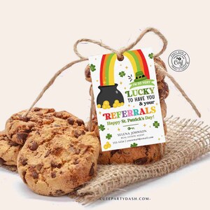 EDITABLE Lucky to Have your Referrals Realtor Pop by St. Patrick’s Day Gift Tag for clients, real estate Business marketing INSTANT DOWNLOAD