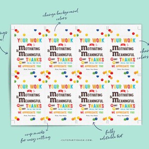 Bewerkbaar cadeaulabel voor personeelswaardering (digitale download) afbeelding 2