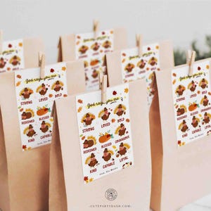 God Says You Are Religious Thanksgiving Gift Tag Printable INSTANT DOWNLOAD Christian Affirmation Tags Fall Appreciation Sunday School