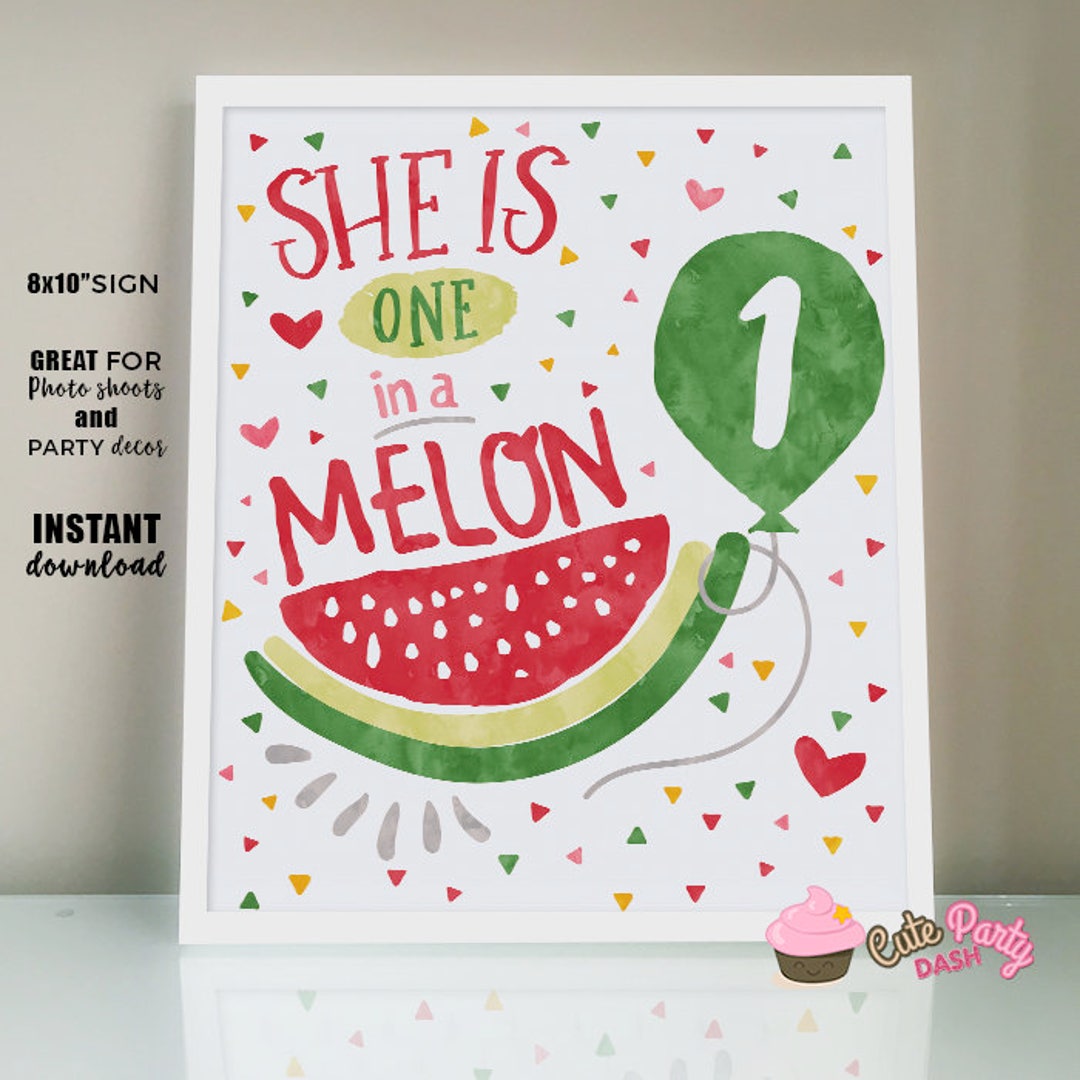 INSTANT DOWNLOAD Watermelon Birthday Centerpiece One in a Melon ...