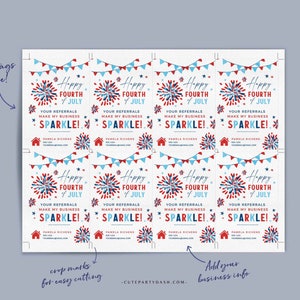 Realtor 4th of July Pop by Tag Printable EDITABLE Real Estate Firework Summer Card Independence day Referral Marketing INSTANT DOWNLOAD