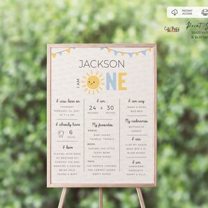 Little Sunshine Boy Birthday Party milestone poster, INSTANT DOWNLOAD 446