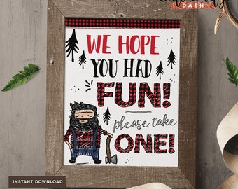 INSTANT DOWNLOAD - Doodly Lumberjack Birthday Sign Lumberjack first birthday decorations Lumberjack bash sign Please take one sign