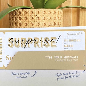 Surprise Birthday Gift, Subscription Gift Ticket Voucher, Streaming Service, EDITABLE Subscription Box Coupon Gift INSTANT DOWNLOAD