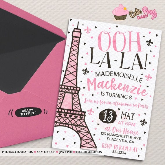 Paris Invitation Paris Theme Party Paris Decor Paris Themed Etsy