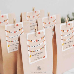 In My Thankful Era Thanksgiving Gift Tag Printable INSTANT DOWNLOAD Friendship Bracelet Trendy Thanksgiving Gratitude Favor Treat Tag