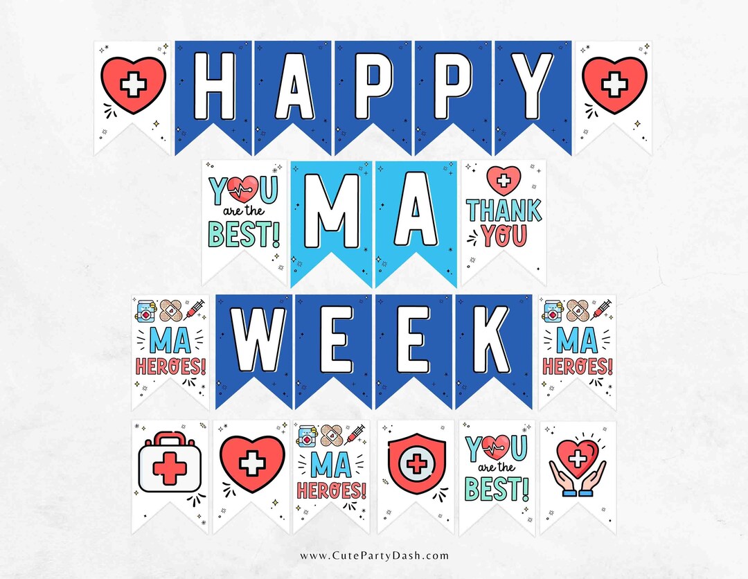 Medical Assistant Week Banner Printable INSTANT DOWNLOAD Etsy
