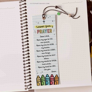First Day of School Prayer Bookmark for Kids INSTANT DOWNLOAD Printable ...