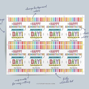 Administrative Professionals Day gift tag Employee Appreciation Week Printable Thank You Card Gift for Staff team member INSTANT DOWNLOAD