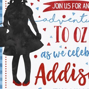 Wizard Of Oz party invitation, Printable Dorothy Birthday, EDITABLE Wizard Of Oz birthday invite, Dorothy Silhouette INSTANT DOWNLOAD 382