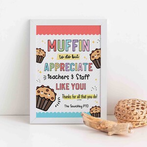 Editable Muffin To Do Appreciation Week Sign, Printable Muffin Staff Volunteer Thank You Appreciation Week, Nurse, INSTANT DOWNLOAD