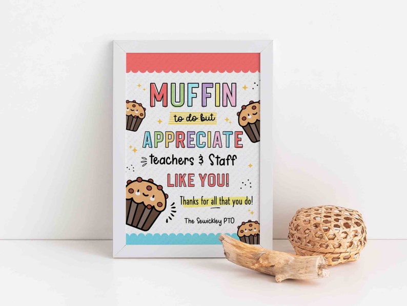 Editable Muffin To Do Appreciation Week Sign, Printable Muffin Staff Volunteer Thank You Appreciation Week, Nurse, INSTANT DOWNLOAD