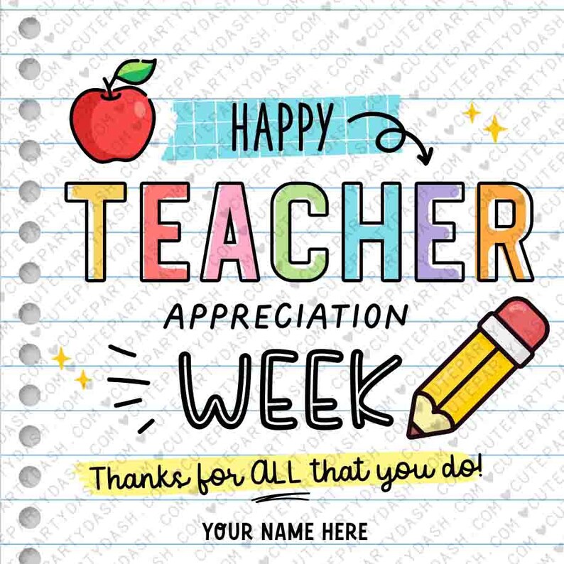 Teacher Appreciation Week Gift Tag Printable INSTANT DOWNLOAD Gift for Teachers Gift box Thank You Card Editable Happy Teacher Appreciation