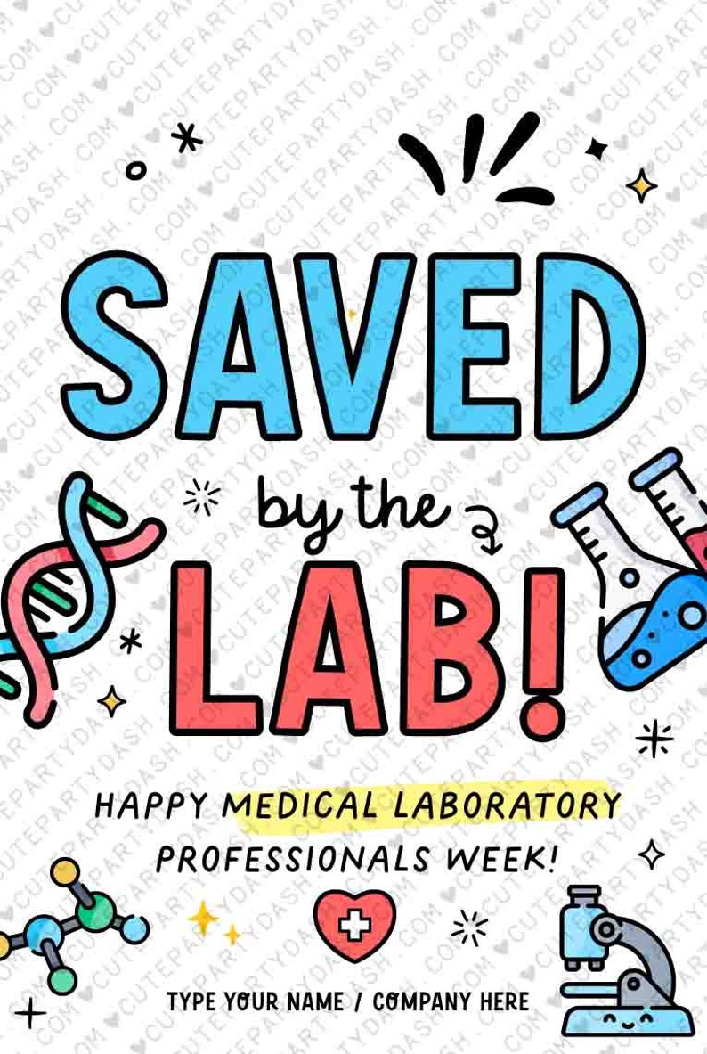 Lab Week Gift Tags: Editable Medical Appreciation (instant Download) - Etsy