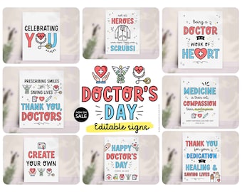 Doctor's Day Sign: Editable Appreciation Poster (Digital Download)