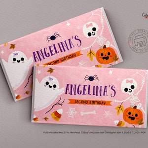 Rosa Halloween-etiketter för vattenflaskor: Festgåvor, födelsedagsinbjudningar (digital nedladdning) bild 8