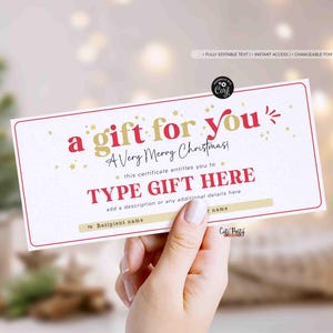 Christmas Gift Certificate Template INSTANT DOWNLOAD EDITABLE Holiday Gift Voucher Printable Christmas Gift Idea for Him Her ticket Present