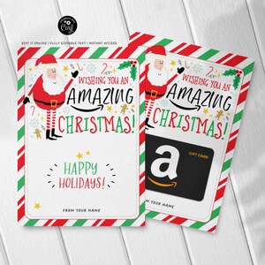 Deseándole una increíble plantilla de titular de tarjeta de regalo de Navidad DESCARGA INSTANTE Tarjeta de regalo navideña imprimible para regalo de agradecimiento al maestro Invierno