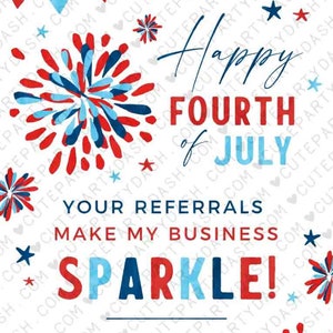 Realtor 4th of July Pop by Tag Printable EDITABLE Real Estate Firework Summer Card Independence day Referral Marketing INSTANT DOWNLOAD