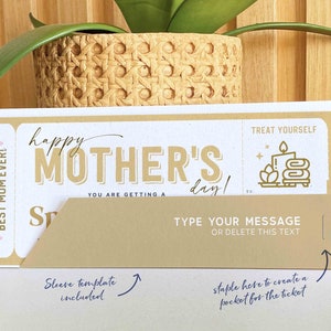 Mother's Day Gift Spa Gift Voucher Certificate, Massage Gift Voucher, Spa Treatment Salon Gift Idea for mom, wife, niece INSTANT DOWNLOAD
