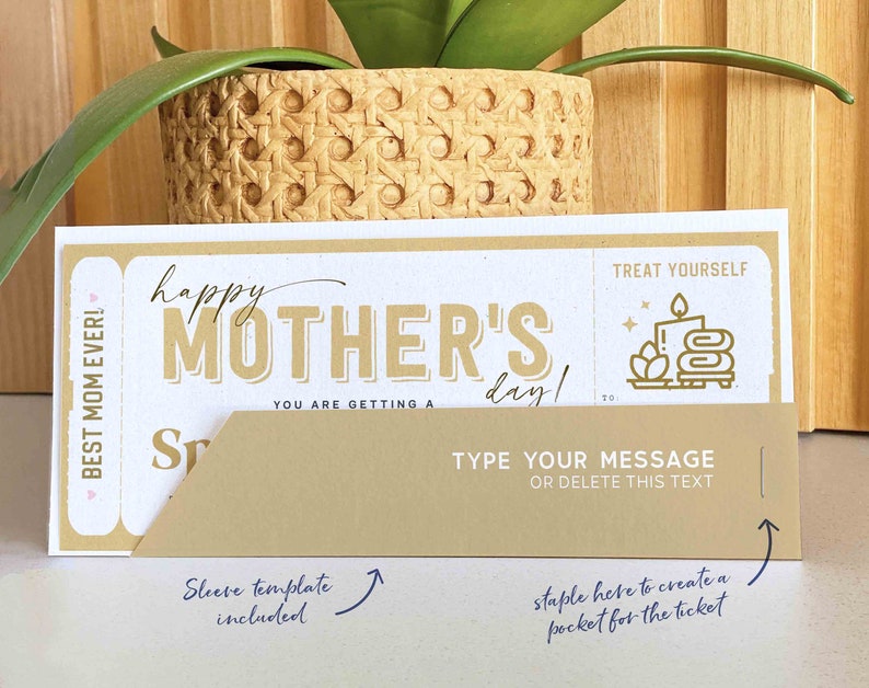 Mother's Day Gift Spa Gift Voucher Certificate, Massage Gift Voucher, Spa Treatment Salon Gift Idea for mom, wife, niece INSTANT DOWNLOAD