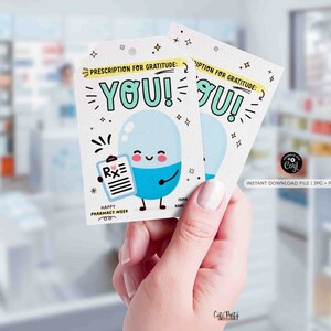 Pharmacy Week Appreciation Gift Tag INSTANT DOWNLOAD Printable RX Pharmacy Tech Thank You Gift Tag Editable Gift for Pharmacist appreciation