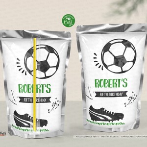 EDITABLE Soccer Birthday Party capri sun labels